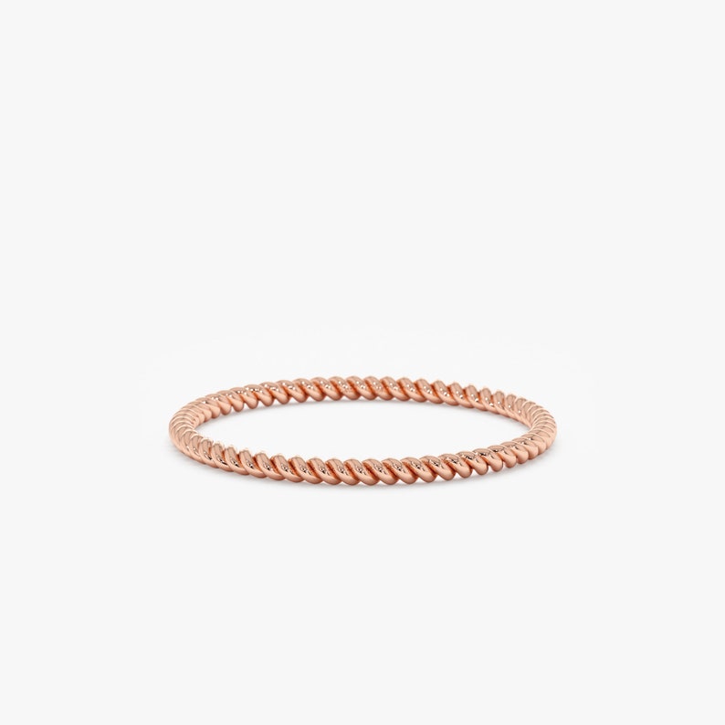 dainty rose gold twist ring