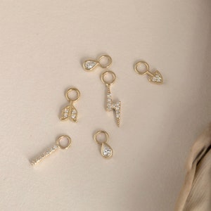 Simplistic Diamond Earring Charms in solid gold for her