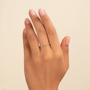 Dainty Diamond Ring, Thin Engagement Ring, Minimalist Stacking Ring ...