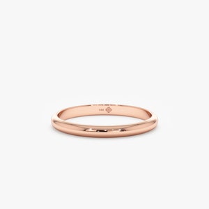 unisex rose gold round dome ring