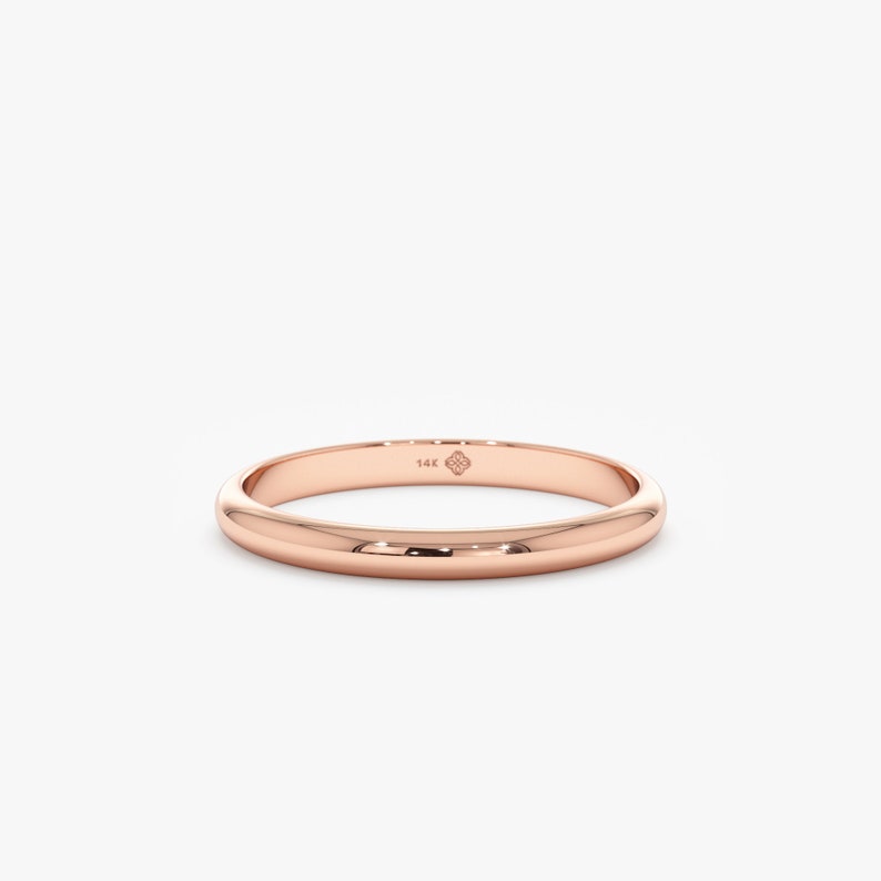 unisex rose gold round dome ring