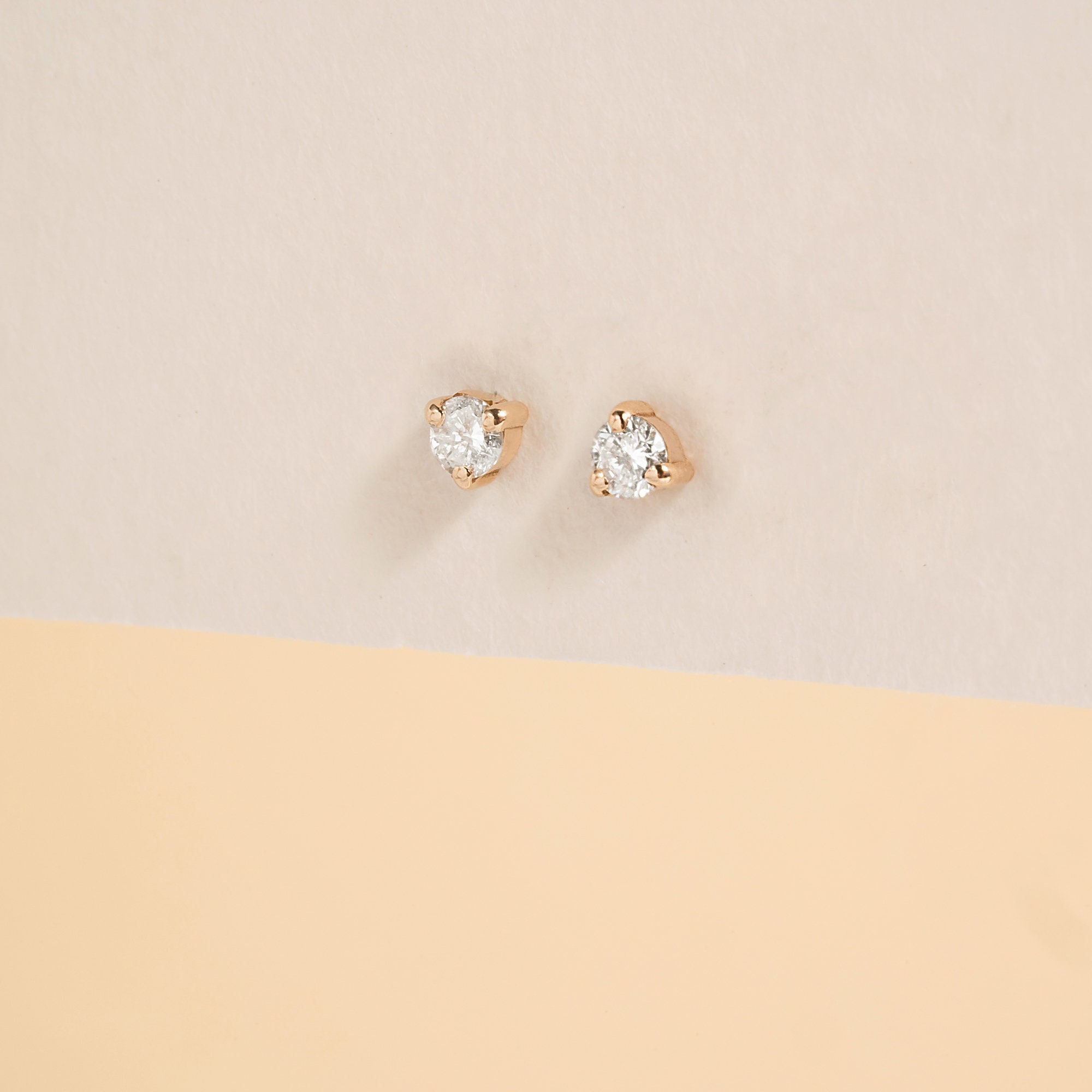 Small white on sale stone earrings gold