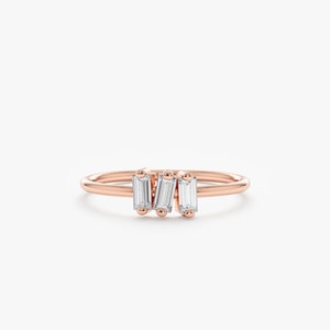 baguette cluster ring in rose gold