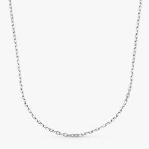 solid white gold cable chain necklace