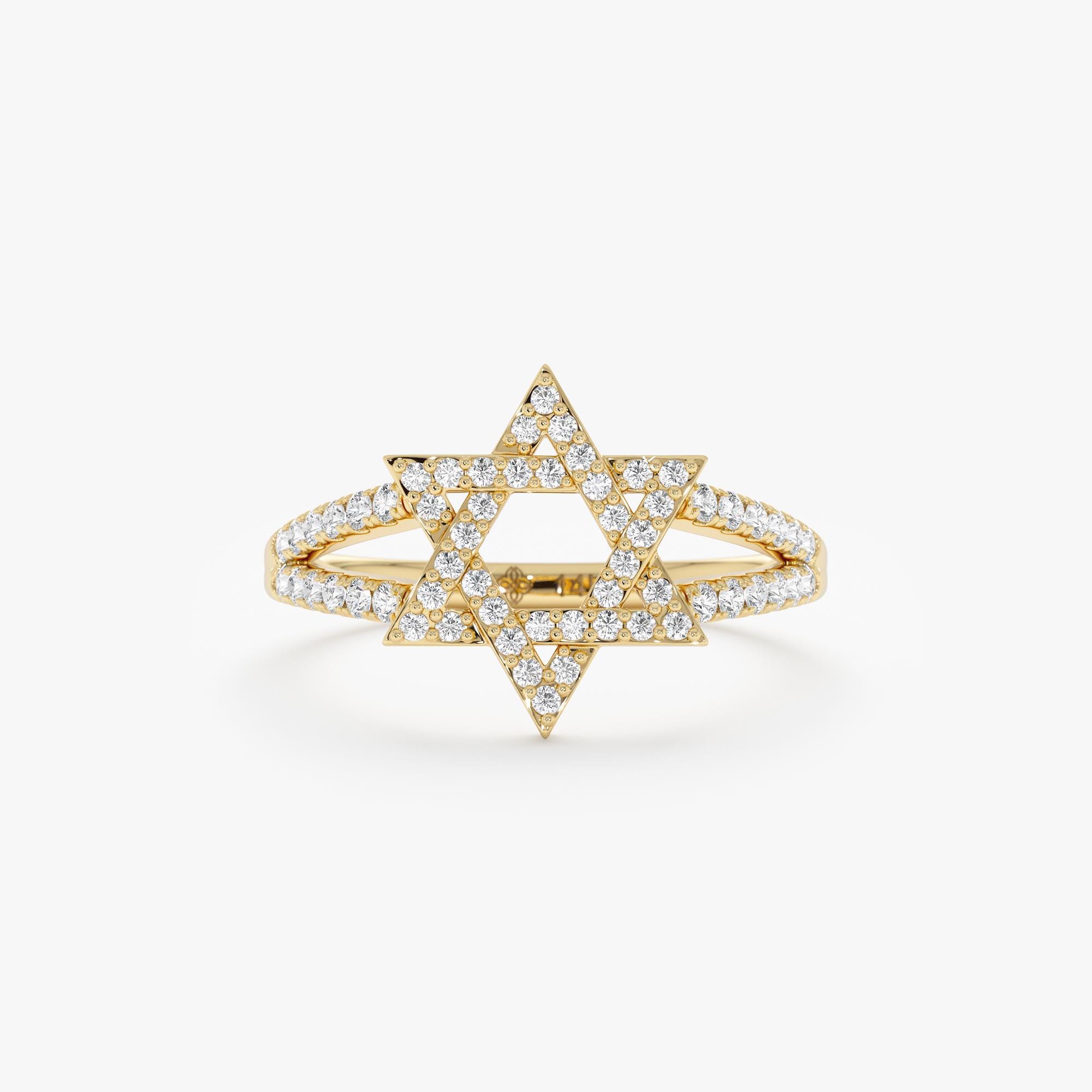 Jewish Diamond Rings Star of David Diamond Ring, Pave Diamond Jewish Star, Bat Mitzvah ...