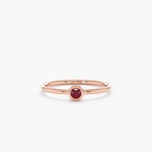 petite ruby ring in rose gold
