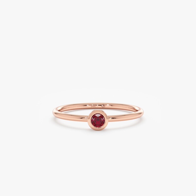 petite ruby ring in rose gold