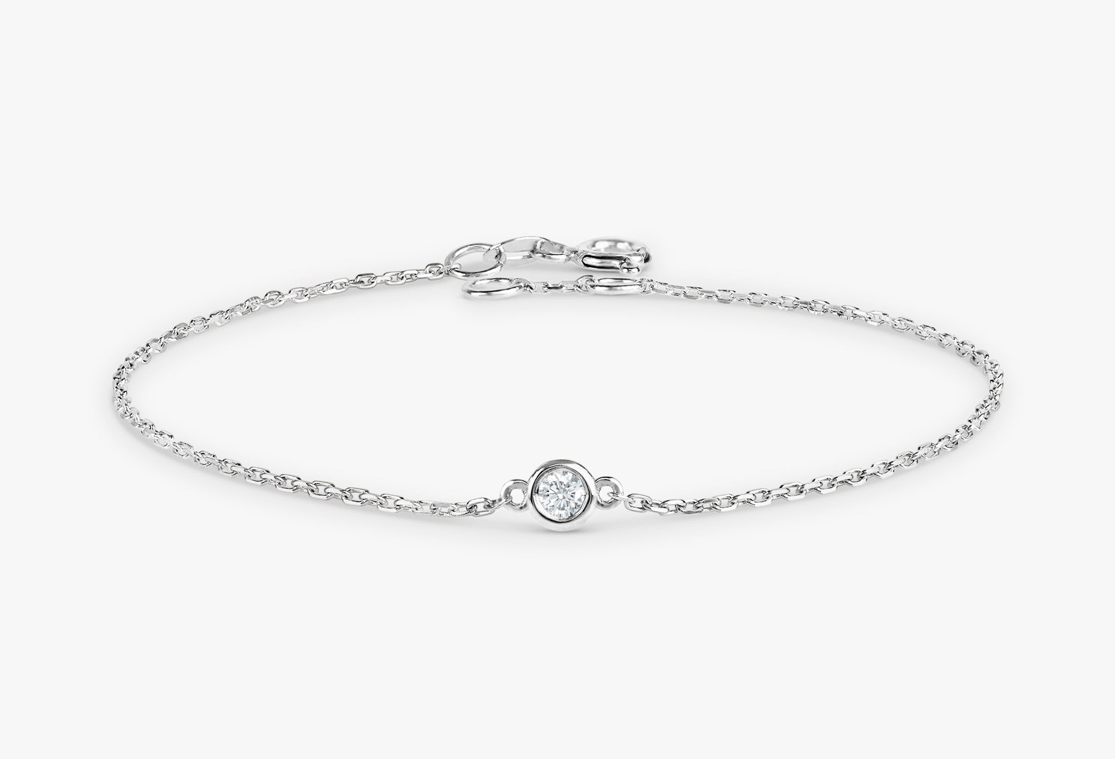 Diamond Single Bezel Bracelet Simple Diamond Bracelet Etsy