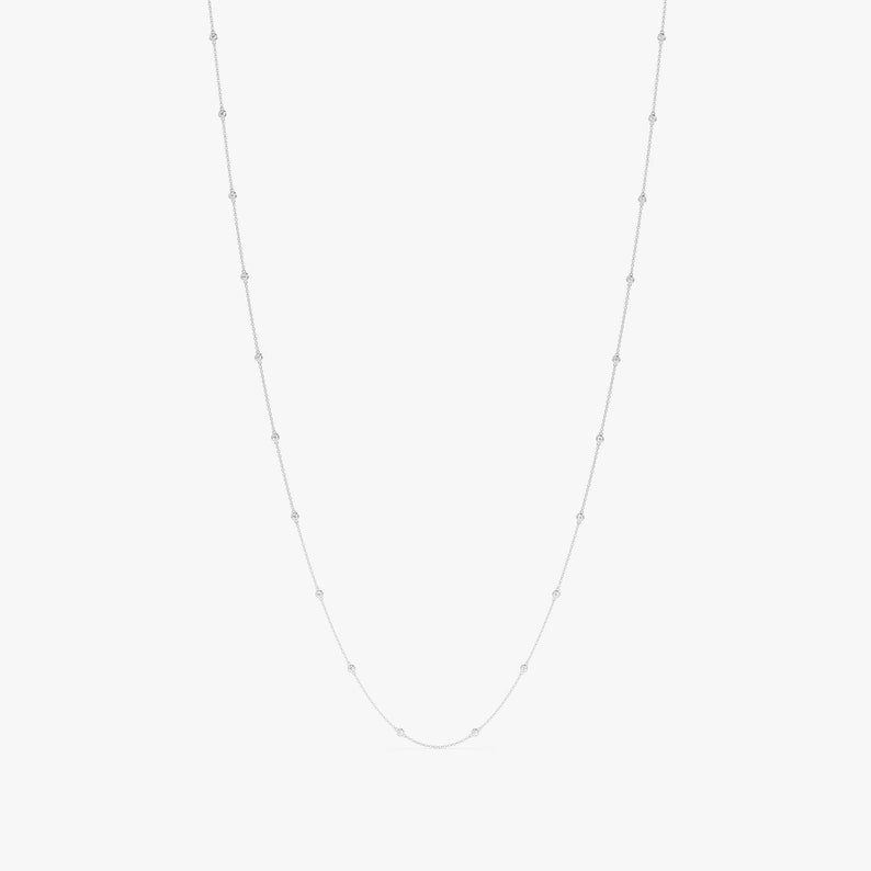 white gold diamond by the yard necklace