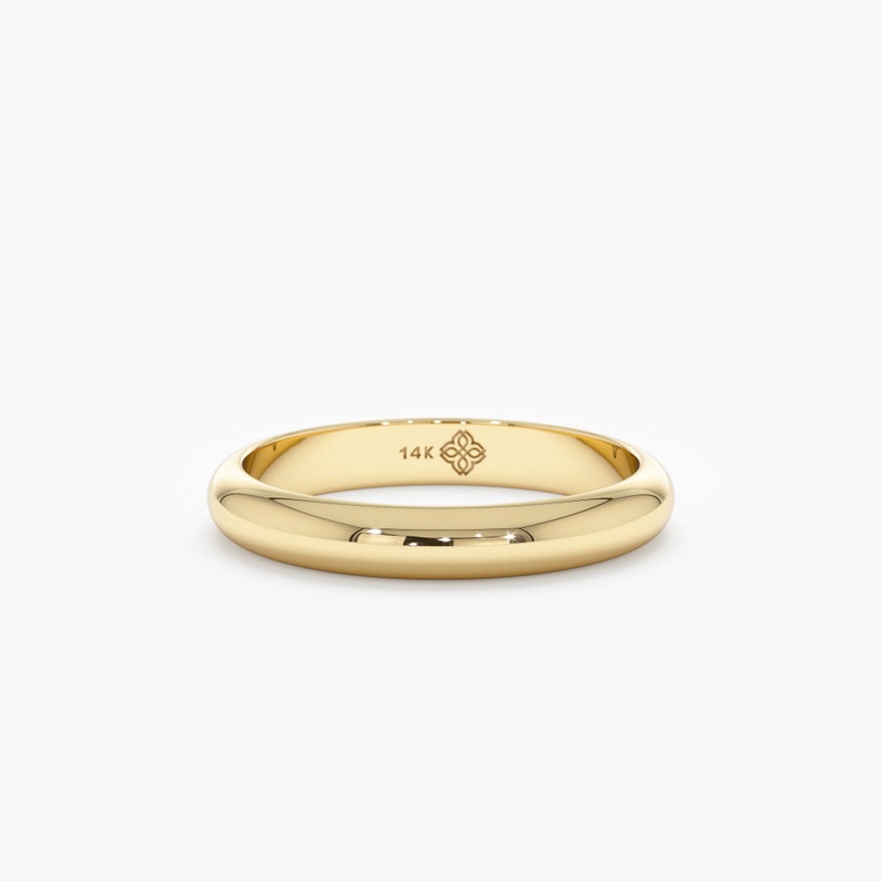 solid gold dome round ring