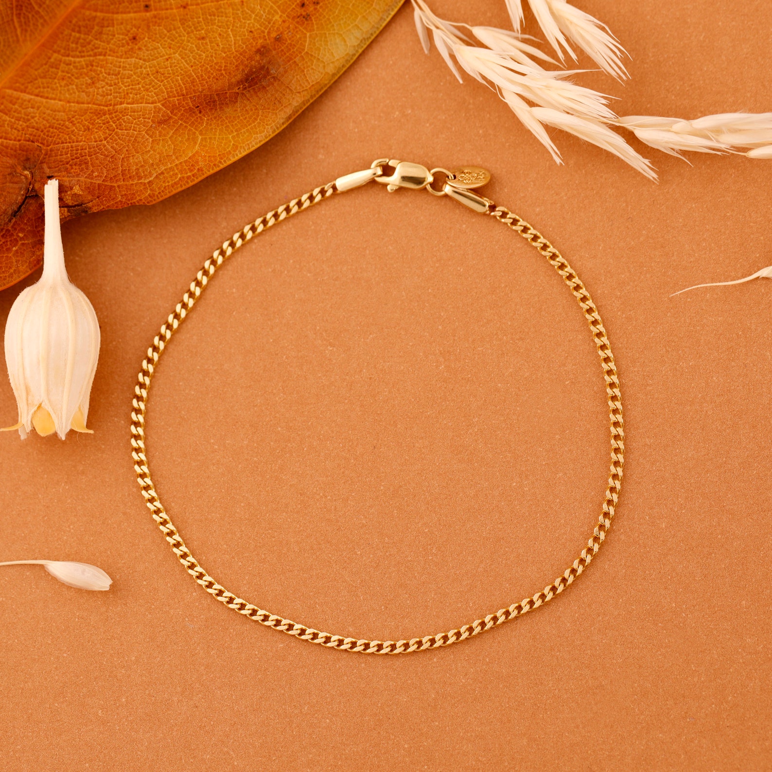 14K Gold Chain Bracelet Thin Cuban Chain Bracelet 14k Cuban Etsy