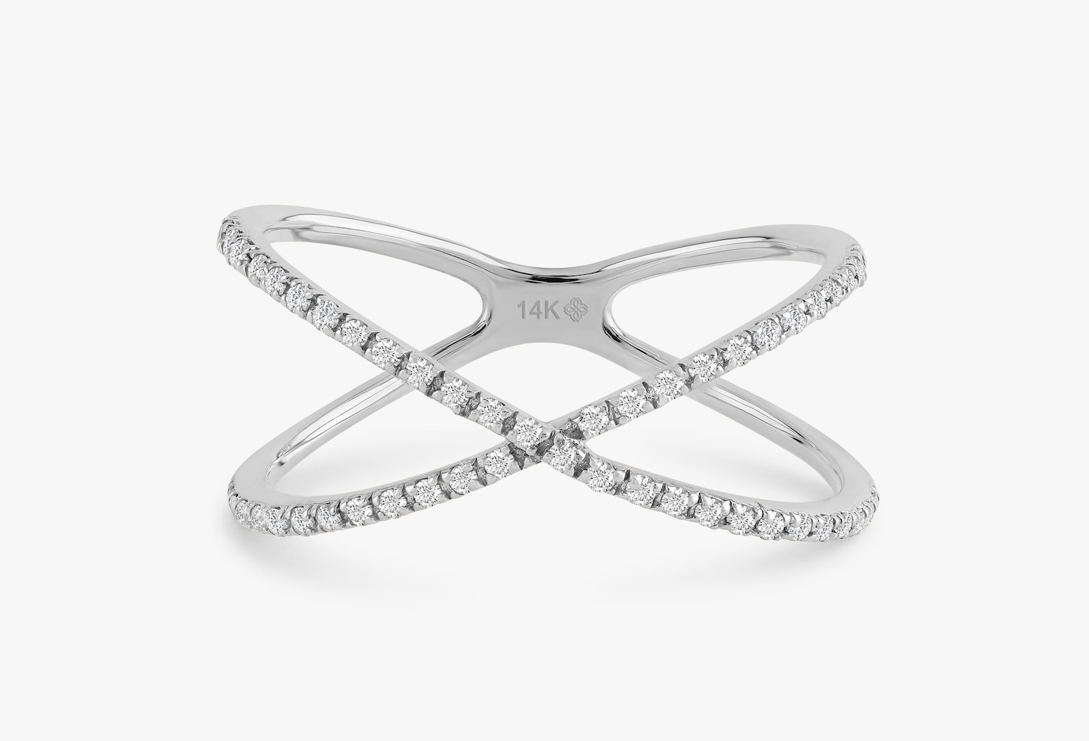 Solid Gold / Diamond X Ring / Adelyn / 14k Gold Crossed Ring / Etsy