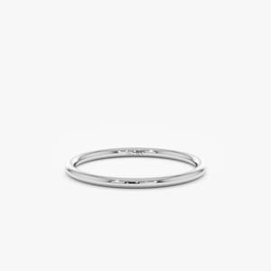 unisex thin white gold wedding ring