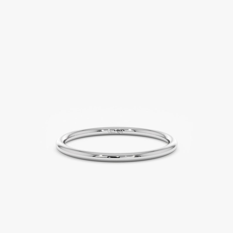 unisex thin white gold wedding ring