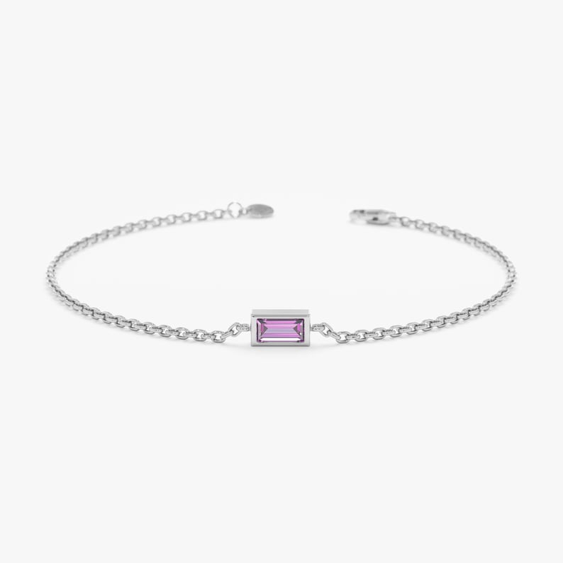 Amethyst bracelets - white, yellow or rose gold amethyst bracelet