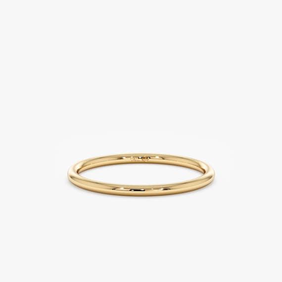 Alliance simple en or 14 carats bague fine en or bague simple en