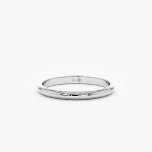 round dome ring in white gold