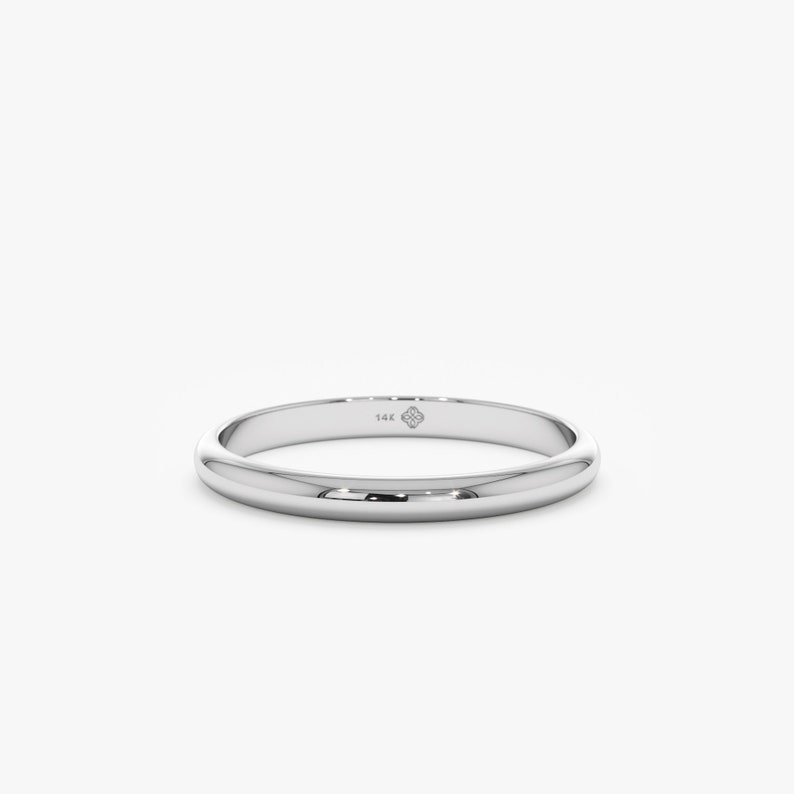 round dome ring in white gold