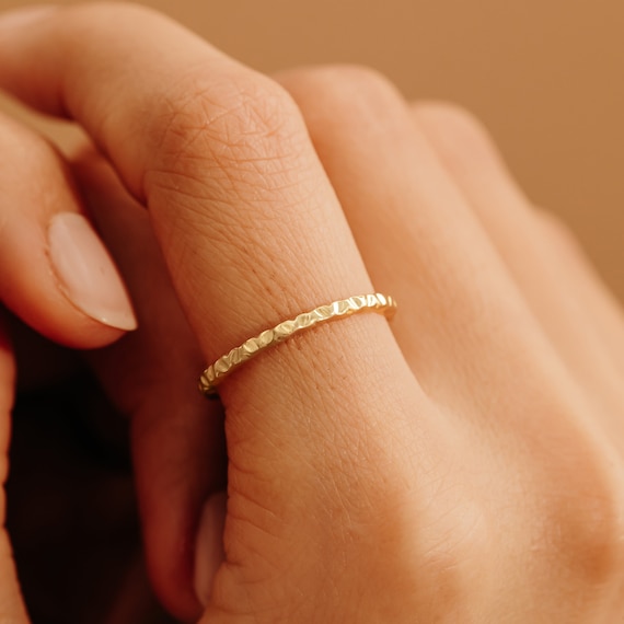Dainty solid on sale gold rings