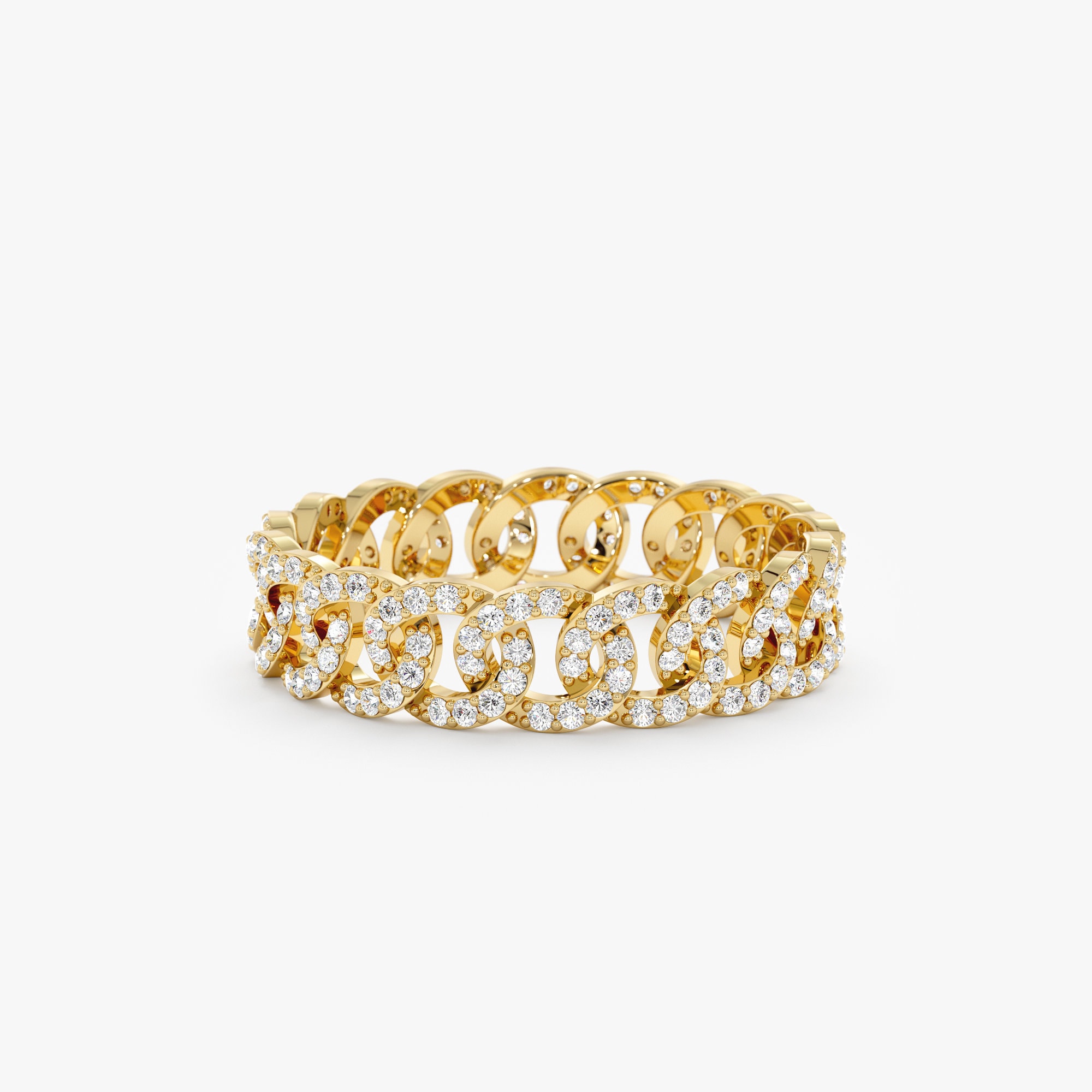 14k Diamond Eternity Ring, Diamond Chain Ring, Diamond Statement Ring, Diamond Statement Ring, Stackable Ring, Pave Diamond Ring, Cleo