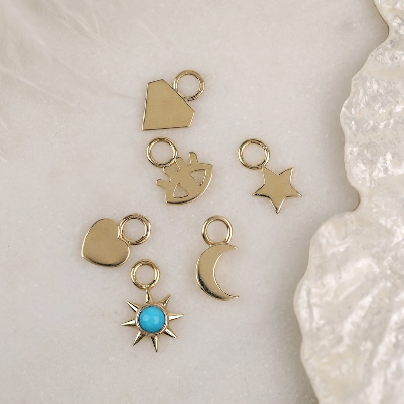 Plain Gold Earring Charms in solid gold in different shapes