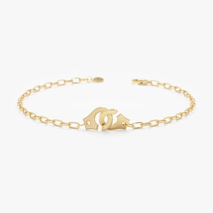 14k Gold Handcuff Bracelet, Dainty Paperclip Chain Bracelet, Solid Gold Chain, 14k Solid Gold, Gift for Her, Casual Gold Bracelet, Charlotte
