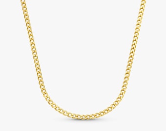 3mm Solid Gold Cuban Link Chain 14k 