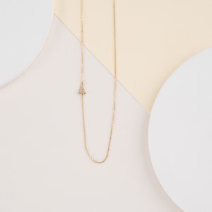 Personalized 14k Mini Initial Side Necklace main image 1