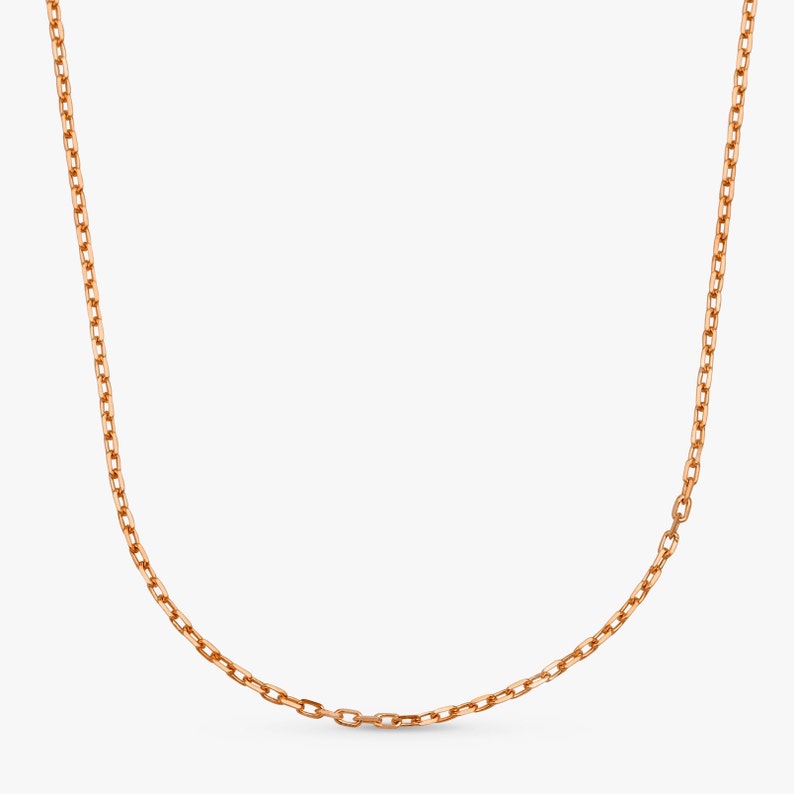 solid rose gold cable chain necklace