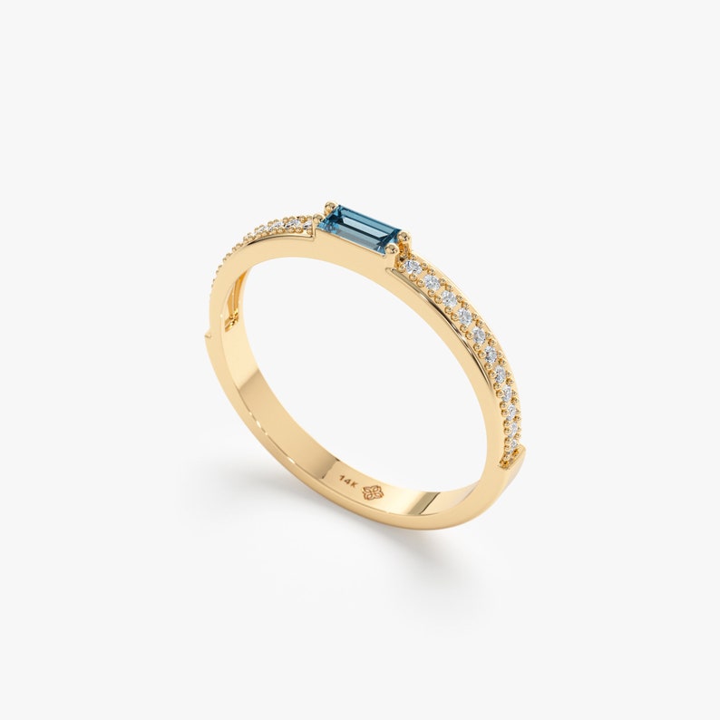 Dainty Natural Blue Topaz Ring