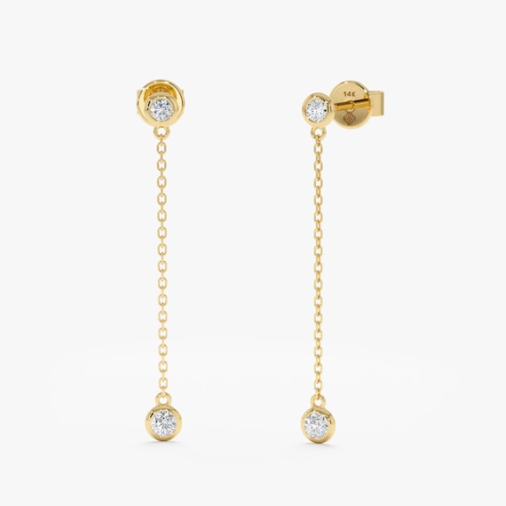 ピアス LESS IS MORE Single sale 14K gold Lily earrings Natural Diamond Lily Earring, 14k 18k Solid Gold Flower