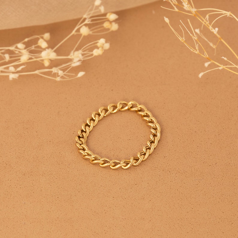 14k gold cuban chain ring