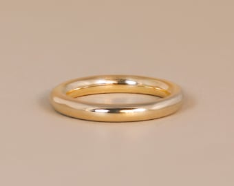 14k Massivgoldring, 3mm Hochzeit Verlobungsring Set, Schweres Gold Massiv Runddraht Spacer Ring, NICHT HOHL, poliert oder mattiert, Ati