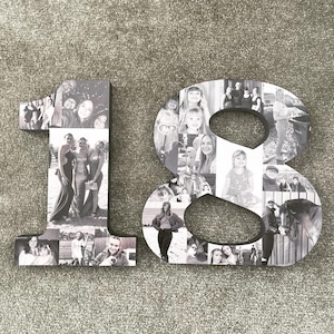 Números de fotos personalizados, números de madera personalizados hechos a mano (20 cm)