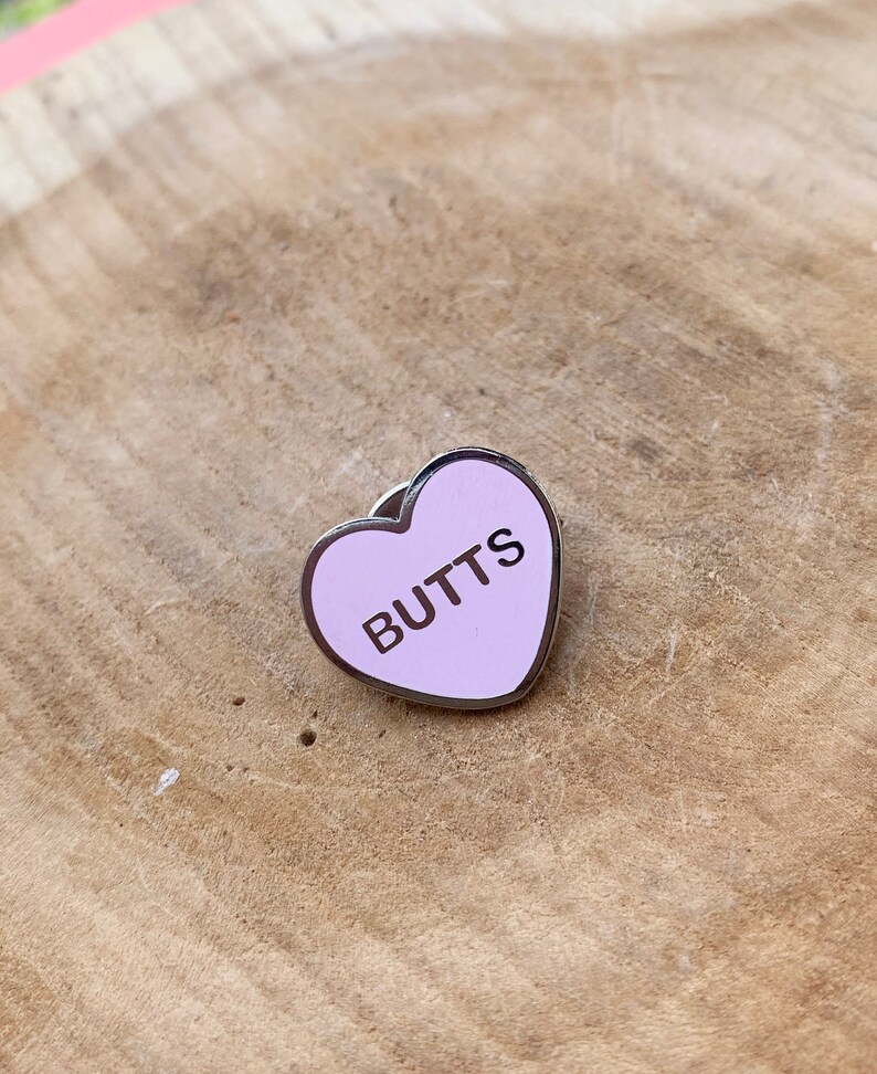 I Love Butts Heart Enamel Lapel Jacket Pin Badge Funny Bum Etsy