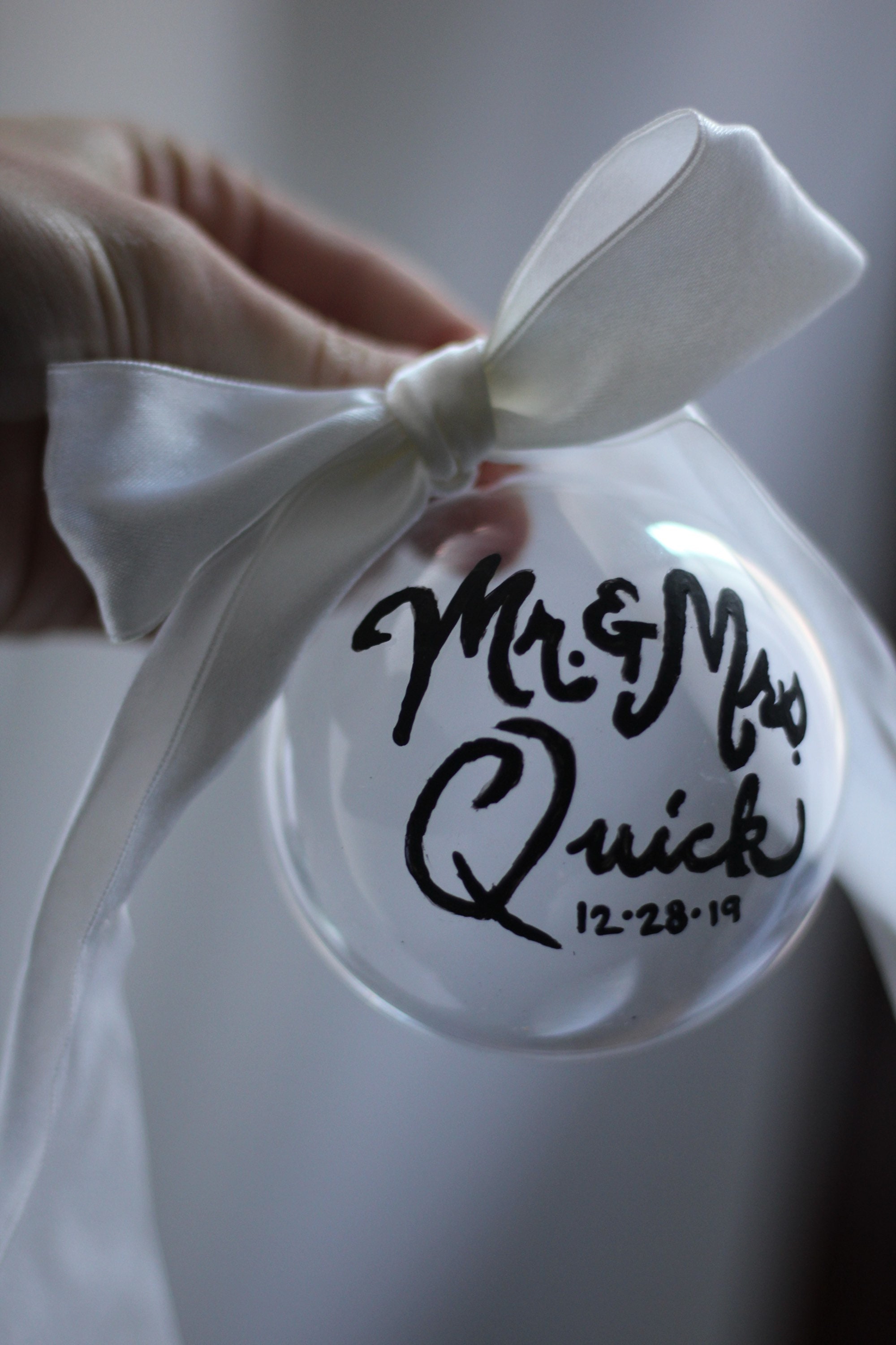 Hand Painted Calligraphy Ornament Etsy