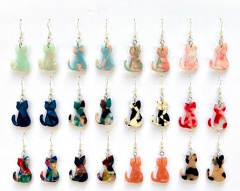Acrylic Cat Earrings Trendy Animal Jewelry Kitty Hypoallergenic In Stock Cat Lover