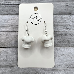 Hypoallergenic Resin Chef Hat Baker Baker’s Cap Bakery Earrings