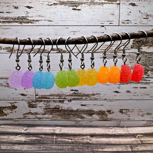 Sugared Candy Gum Drops Petite Dangle Earrings, Hypoallergenic Choice of Color