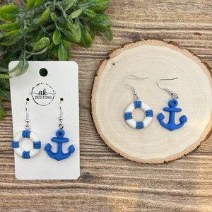 A Pair of Pretty Tibetan Silver Ships Anchor Themed Dangly