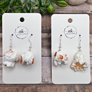 Popcorn Realistic Food Lightweight Snacks Dangle Earrings, Hypoallergenic Gift
