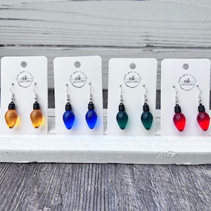 Christmas Holiday Holiday Light Bulb Tree Hypoallergenic Dangle Earrings