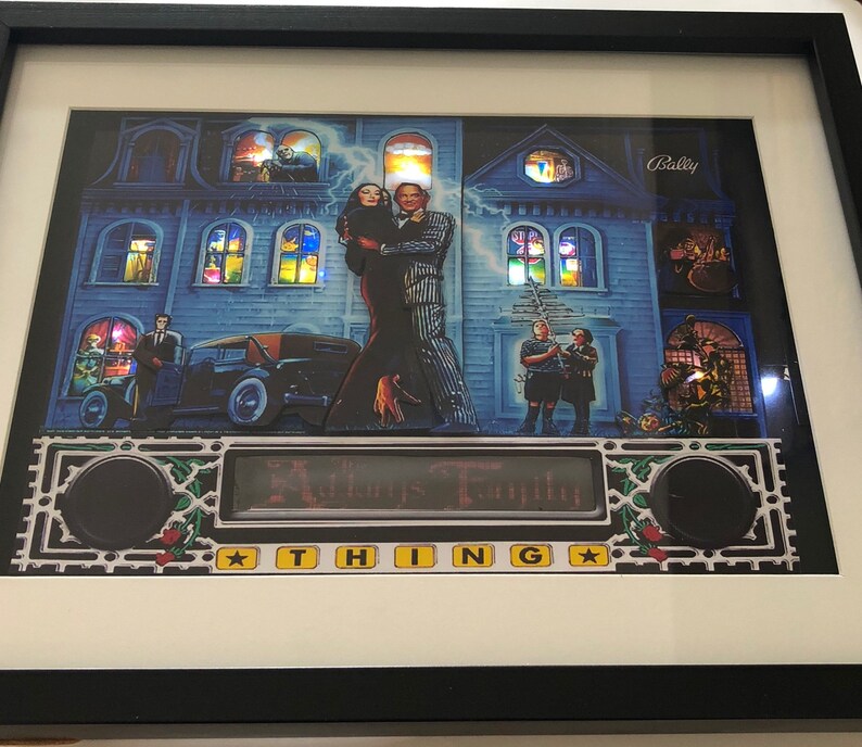 Addams Family Pinball Backglass 3D Shadow Box Art LED light Etsy