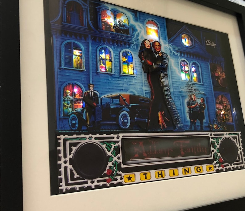 Addams Family Pinball Backglass 3D Shadow Box Art LED light Etsy
