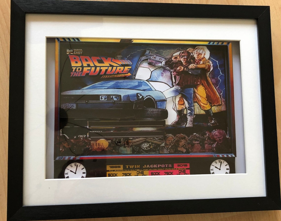 Back to the Future Pinball Backglass 3D Shadow Box Art LED Etsy