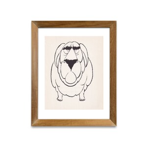 Bulldog 1958 original vintage art print dog cartoon art print wall decor antique art print