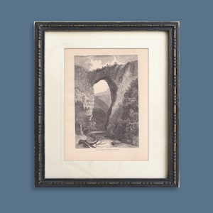 REPRODUCTION 1883 Natural Bridge Virginia vintage art prints  vintage engravings lithograph nature landscape history vintage print 9x12