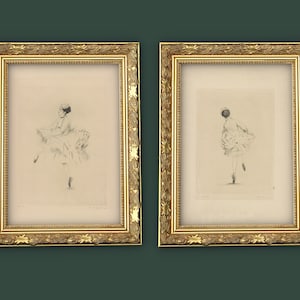 Vintage art prints REPRODUCTION set of 2 vintage dance wall art print French ballet dance women 1922, vintage print, 5&quot;x7&quot;, 8&quot;x10&quot;