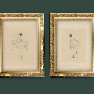 Vintage art prints REPRODUCTION set of 2 vintage dance wall art print French ballet dance women 1922, vintage print, 5"x7", 8"x10"