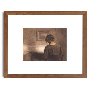 Vintage art prints REPRODUCTION girl sitting by a table oil painting wall art print 5"x7", 8"x10", 11"x14"